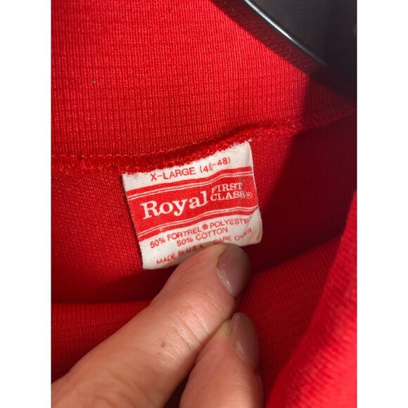 VINTAGE 80'S ROYAL FIRST CLASS MEN'S RED LS KNIT TURTLENECK PULLOVER SZ XL - Picture 4 of 4